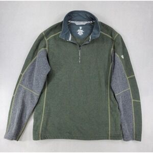 Kuhl Revel‎ 1/4 Zip Sweater Mens Medium Green Outdoor Hiking Performance Fleece